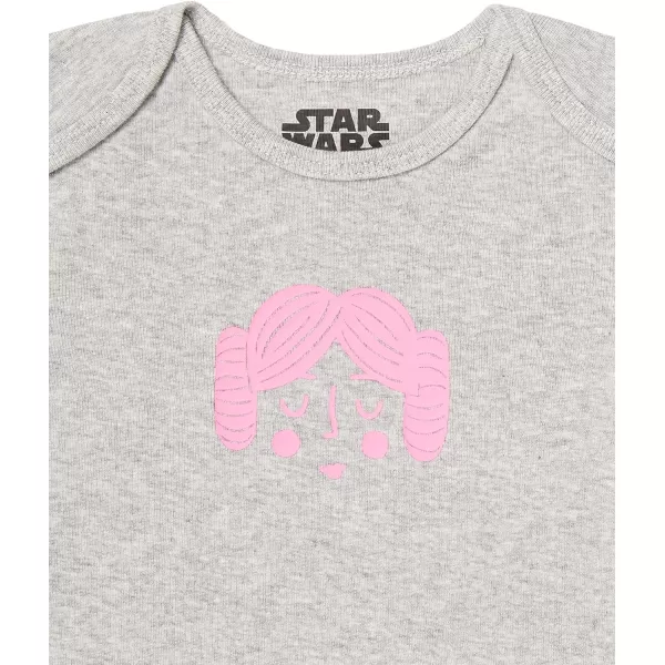 Amazon Essentials Disney  Marvel  Star Wars  Princess Baby Girls LongSleeve Bodysuits Pack of 5Star Wars Tiny Rebel