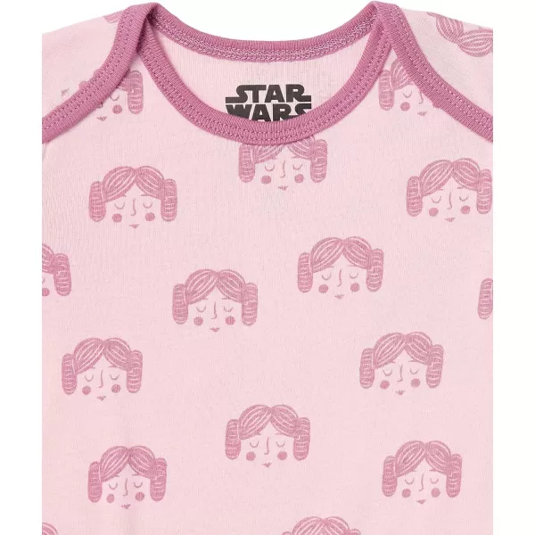 Amazon Essentials Disney  Marvel  Star Wars  Princess Baby Girls LongSleeve Bodysuits Pack of 5Star Wars Tiny Rebel