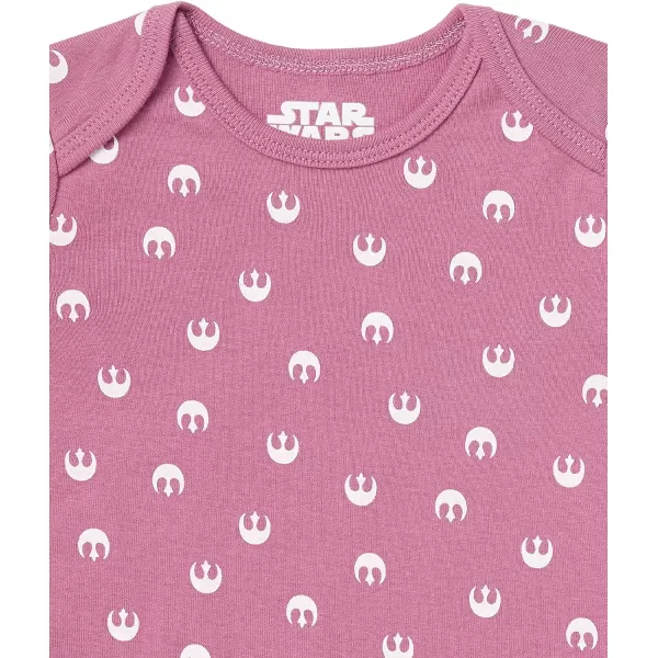 Amazon Essentials Disney  Marvel  Star Wars  Princess Baby Girls LongSleeve Bodysuits Pack of 5Star Wars Tiny Rebel