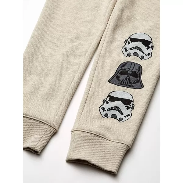 Amazon Essentials Disney  Marvel  Star Wars Boys and Toddlers Fleece Jogger Sweatpants Pack of 2OatmealOlive Star Wars Print