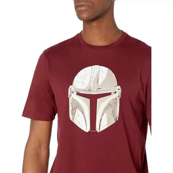 Amazon Essentials Disney  Marvel  Star Wars Mens Crewneck TShirts Available in Big amp Tall Pack of 2Burgundy Star Wars MandoNavy