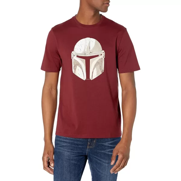 Amazon Essentials Disney  Marvel  Star Wars Mens Crewneck TShirts Available in Big amp Tall Pack of 2Burgundy Star Wars MandoNavy