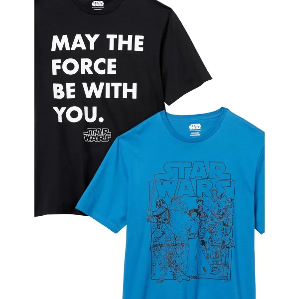 Amazon Essentials Disney  Marvel  Star Wars Mens Crewneck TShirts Available in Big amp Tall Pack of 2Star Wars Force