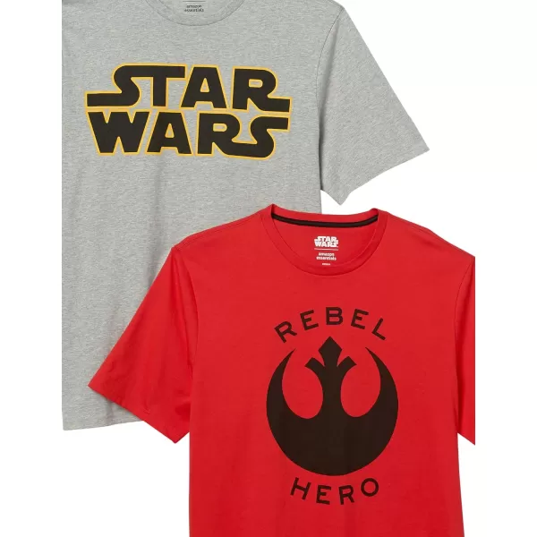 Amazon Essentials Disney  Marvel  Star Wars Mens Crewneck TShirts Available in Big amp Tall Pack of 2Star Wars Rebel