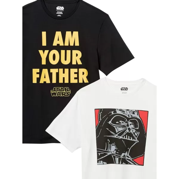 Amazon Essentials Disney  Marvel  Star Wars Mens Crewneck TShirts Available in Big amp Tall Pack of 2Star Wars Vader