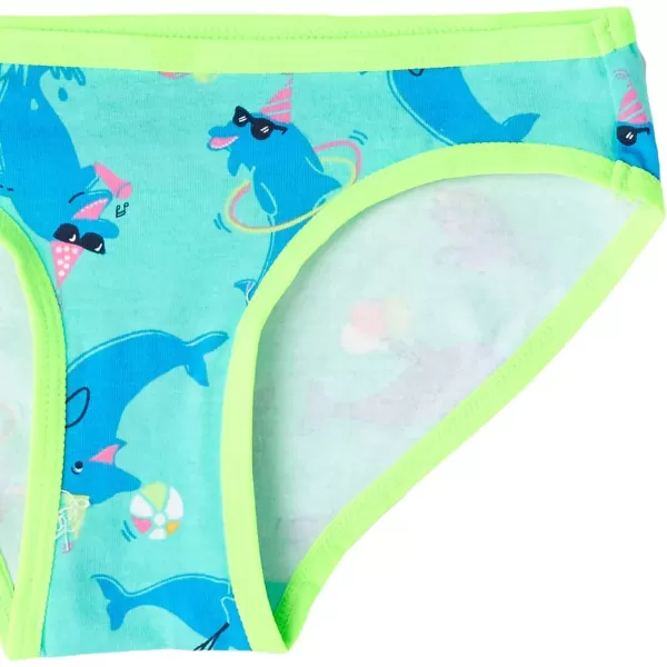 Amazon Essentials Girls Bikini Underwear Multipacks14 MulticolorDolphinParty