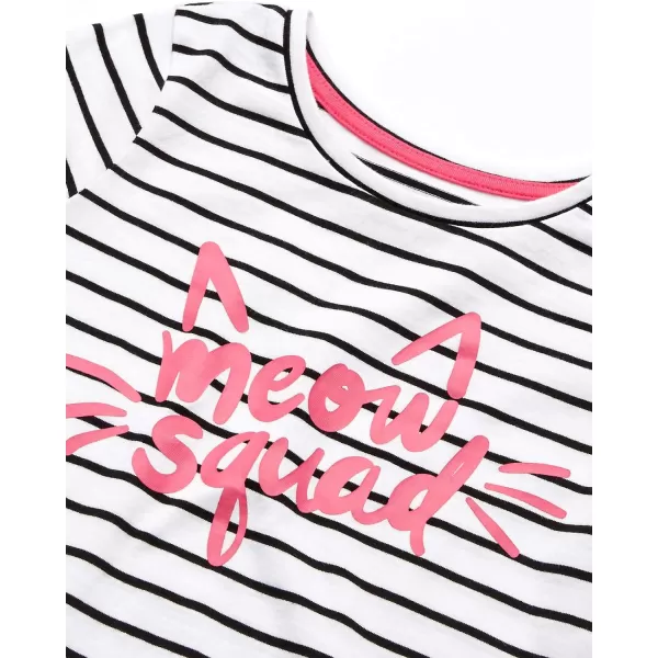 Amazon Essentials Girls and Toddlers LongSleeve Tunic TShirts Previously Spotted Zebra Pack of 2Black StripePink