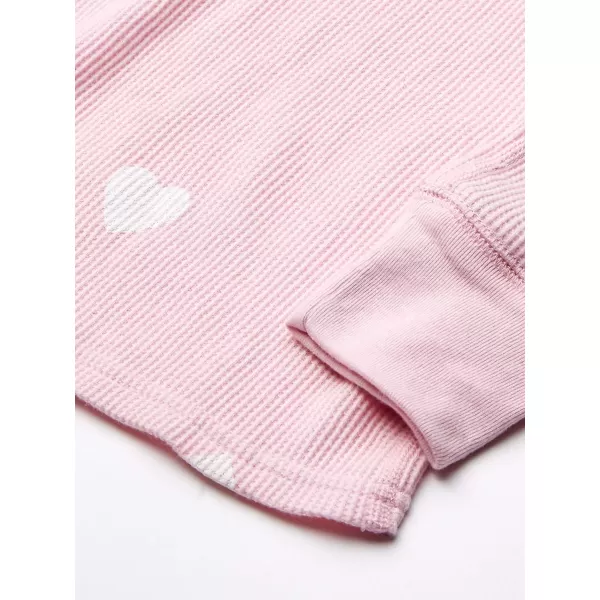 Amazon Essentials Girls and Toddlers Thermal Long Underwear SetLight Pink Hearts