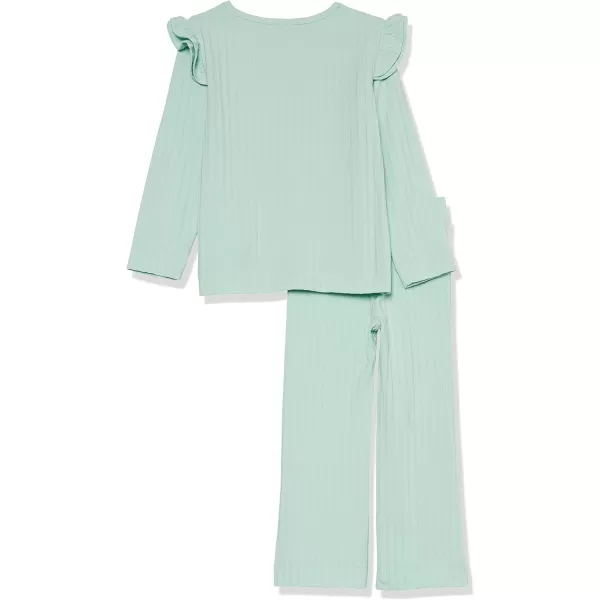 Amazon Essentials Girls and Toddlers WideRib Outfit Set Pack of 2Mint Green