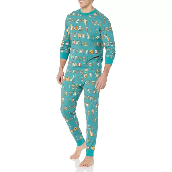 Amazon Essentials Marvel Family Matching Pajama Sleep SetsAdult Festive Marvel  Mens Snug Fit