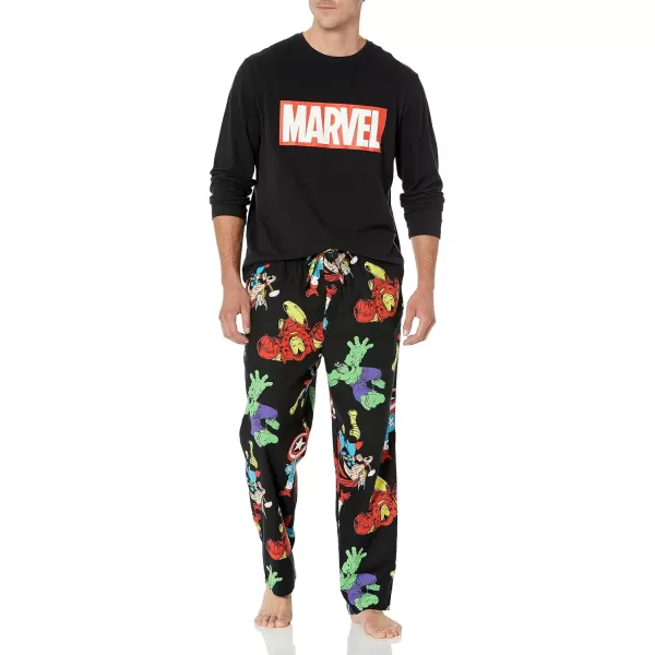 Amazon Essentials Marvel Family Matching Pajama Sleep SetsAdult Marvel Avengers  Mens Flannel