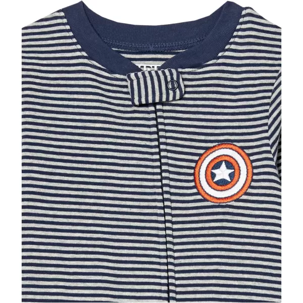 Amazon Essentials Marvel Family Matching Pajama Sleep SetsKids amp Baby Marvel Captain America  Footed Sleeper