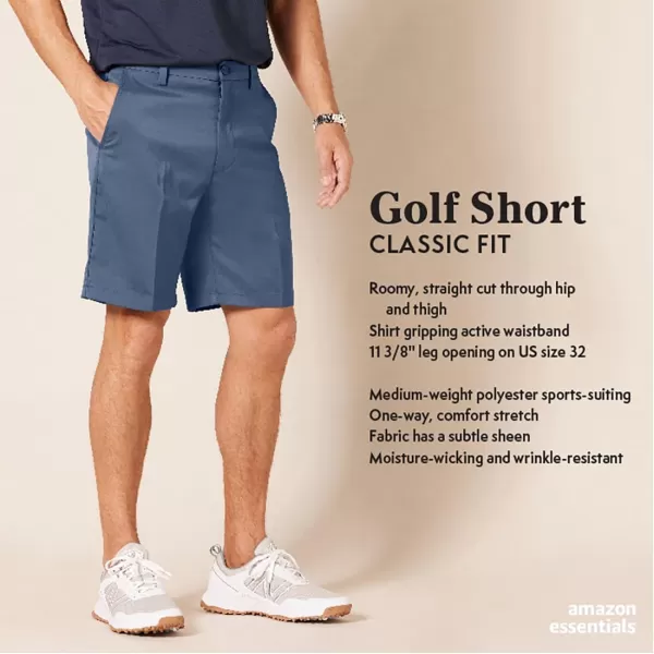 Amazon Essentials Mens ClassicFit Stretch Golf Short Available in Big  TallBlack