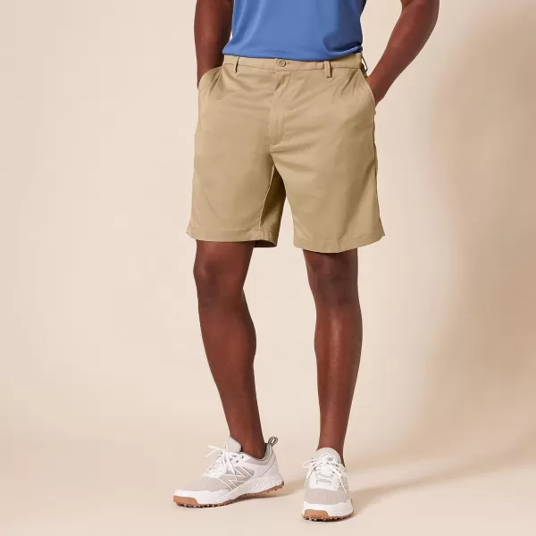 Amazon Essentials Mens ClassicFit Stretch Golf Short Available in Big  TallKhaki Brown