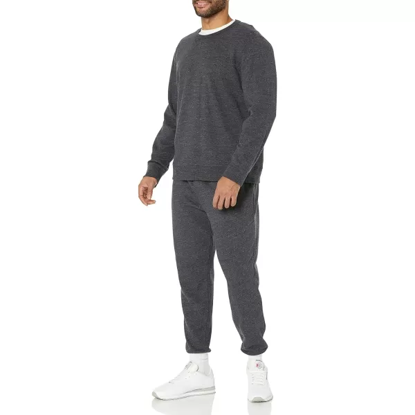 Amazon Essentials Mens Lightweight LongSleeve French Terry Crewneck Sweatshirt Available in Big amp TallCharcoal Heather