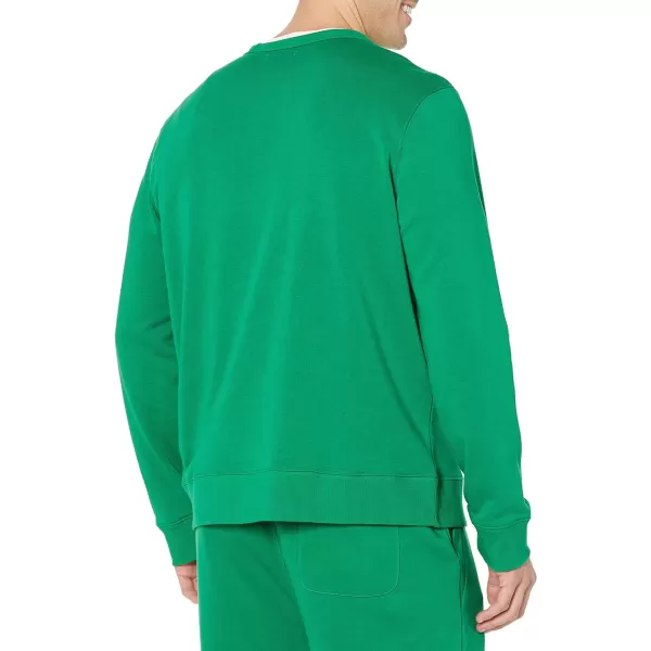 Amazon Essentials Mens Lightweight LongSleeve French Terry Crewneck Sweatshirt Available in Big amp TallGreen
