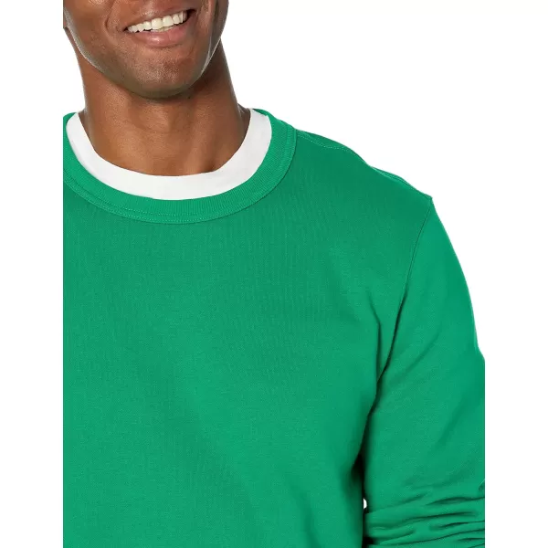 Amazon Essentials Mens Lightweight LongSleeve French Terry Crewneck Sweatshirt Available in Big amp TallGreen