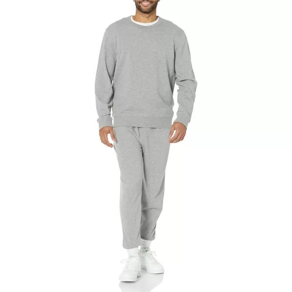 Amazon Essentials Mens Lightweight LongSleeve French Terry Crewneck Sweatshirt Available in Big amp TallGrey Heather
