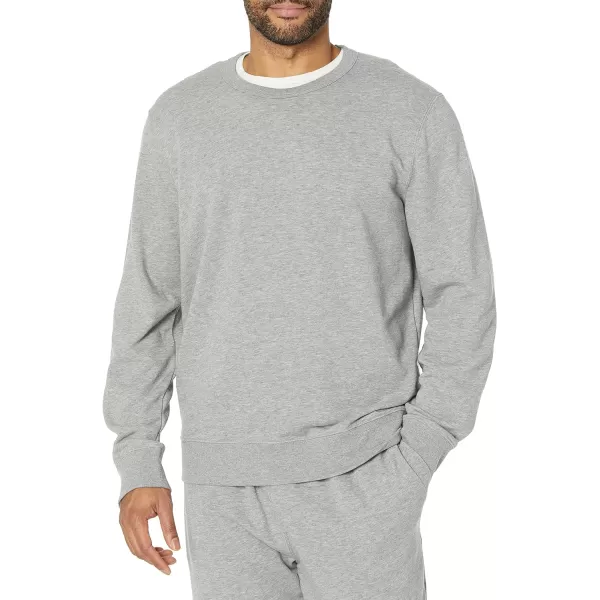 Amazon Essentials Mens Lightweight LongSleeve French Terry Crewneck Sweatshirt Available in Big amp TallGrey Heather