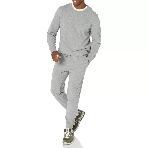 Amazon Essentials Mens Lightweight LongSleeve French Terry Crewneck Sweatshirt Available in Big amp TallGrey Heather