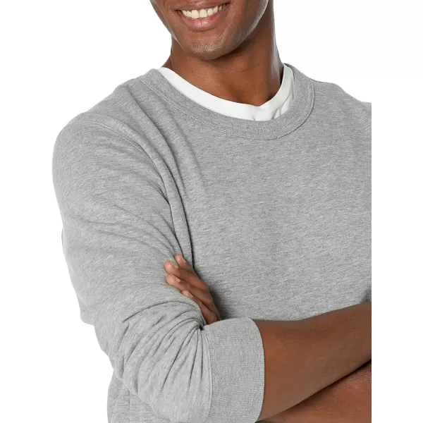 Amazon Essentials Mens Lightweight LongSleeve French Terry Crewneck Sweatshirt Available in Big amp TallGrey Heather