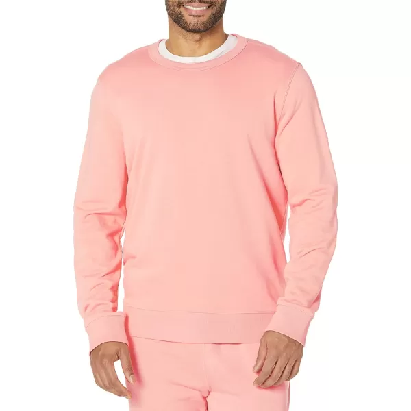 Amazon Essentials Mens Lightweight LongSleeve French Terry Crewneck Sweatshirt Available in Big amp TallPeach