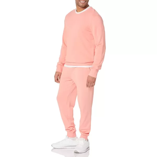 Amazon Essentials Mens Lightweight LongSleeve French Terry Crewneck Sweatshirt Available in Big amp TallPeach