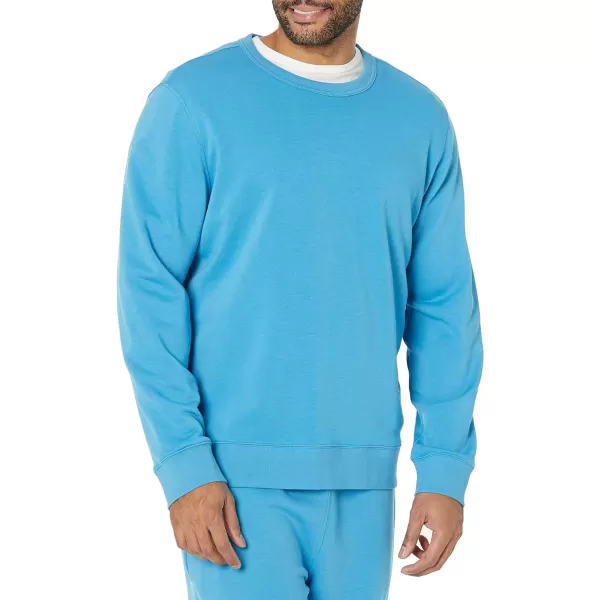Amazon Essentials Mens Lightweight LongSleeve French Terry Crewneck Sweatshirt Available in Big amp TallTurquoise Blue