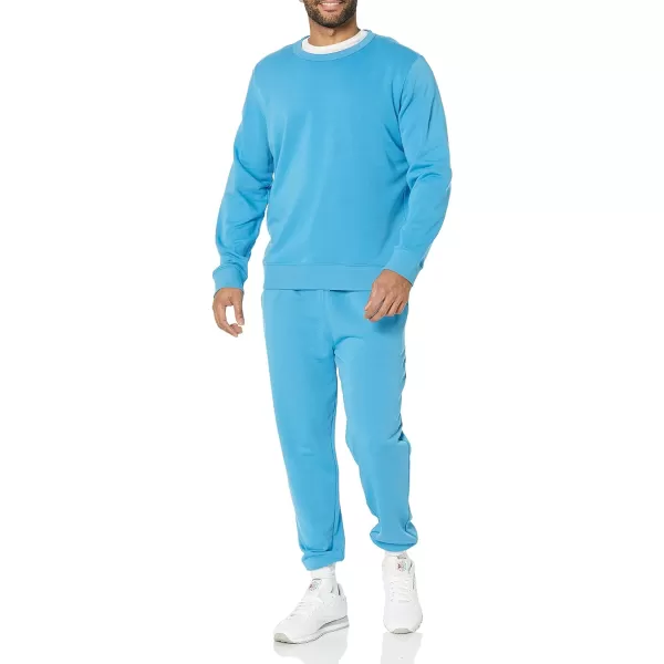 Amazon Essentials Mens Lightweight LongSleeve French Terry Crewneck Sweatshirt Available in Big amp TallTurquoise Blue