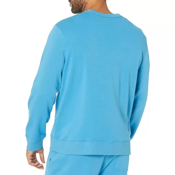 Amazon Essentials Mens Lightweight LongSleeve French Terry Crewneck Sweatshirt Available in Big amp TallTurquoise Blue