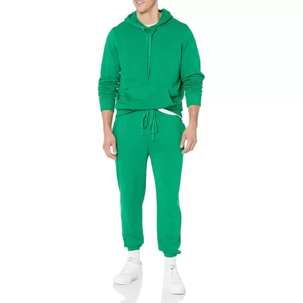 Amazon Essentials Mens Lightweight LongSleeve French Terry Hooded Sweatshirt Available in Big amp TallGreen