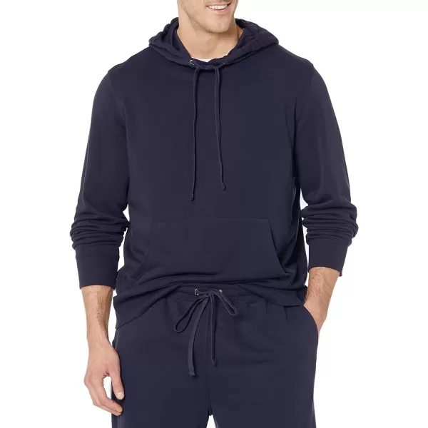 Amazon Essentials Mens Lightweight LongSleeve French Terry Hooded Sweatshirt Available in Big amp TallNavy