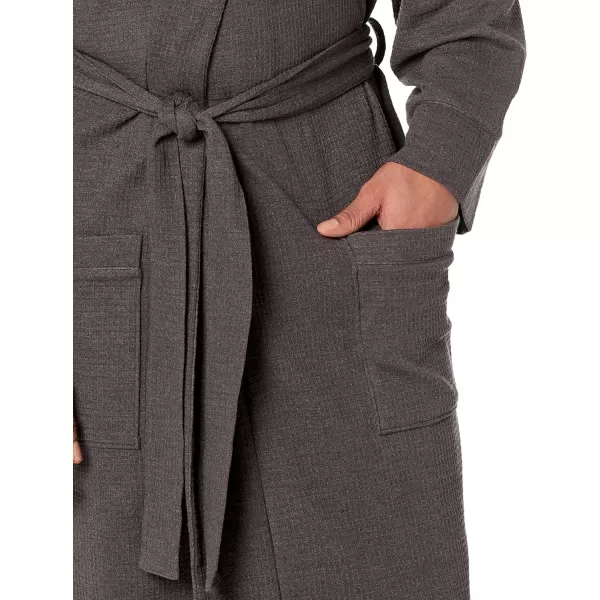 Amazon Essentials Mens Lightweight Waffle Robe Available in Big amp TallCharcoal Heather