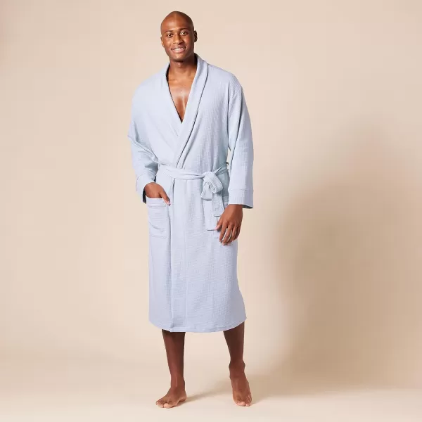 Amazon Essentials Mens Lightweight Waffle Robe Available in Big amp TallDusty Blue