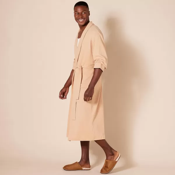 Amazon Essentials Mens Lightweight Waffle Robe Available in Big amp TallLight Camel