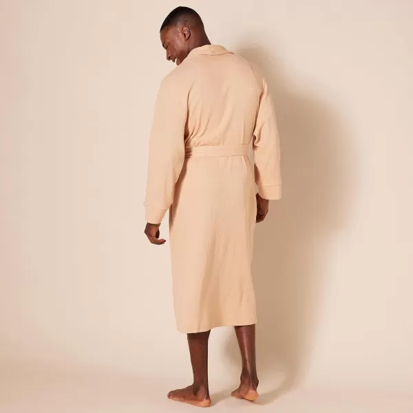 Amazon Essentials Mens Lightweight Waffle Robe Available in Big amp TallLight Camel