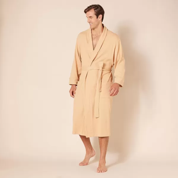 Amazon Essentials Mens Lightweight Waffle Robe Available in Big amp TallLight Camel