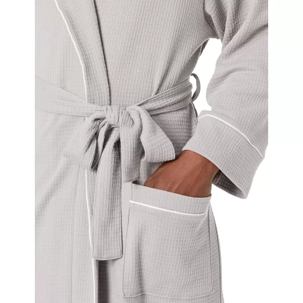 Amazon Essentials Mens Lightweight Waffle Robe Available in Big amp TallLight Grey