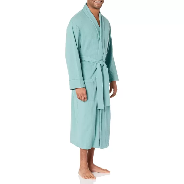 Amazon Essentials Mens Lightweight Waffle Robe Available in Big amp TallTeal Blue