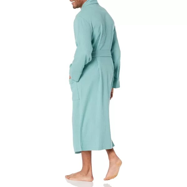 Amazon Essentials Mens Lightweight Waffle Robe Available in Big amp TallTeal Blue