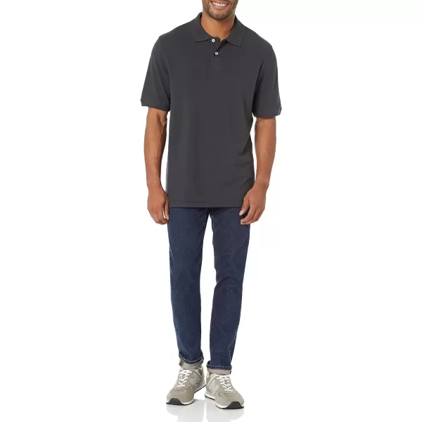 Amazon Essentials Mens RegularFit Cotton Pique Polo Shirt Available in Big amp TallBlack