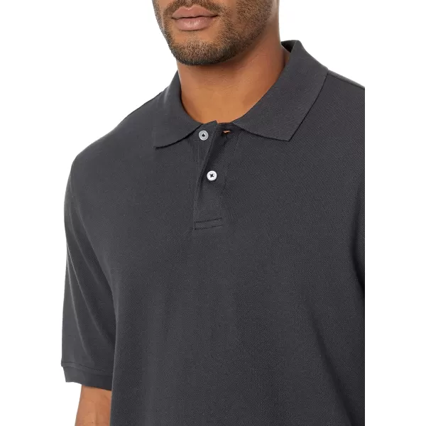 Amazon Essentials Mens RegularFit Cotton Pique Polo Shirt Available in Big amp TallBlack