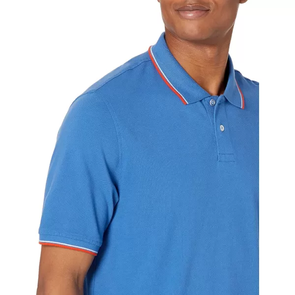 Amazon Essentials Mens RegularFit Cotton Pique Polo Shirt Available in Big amp TallBlue Red