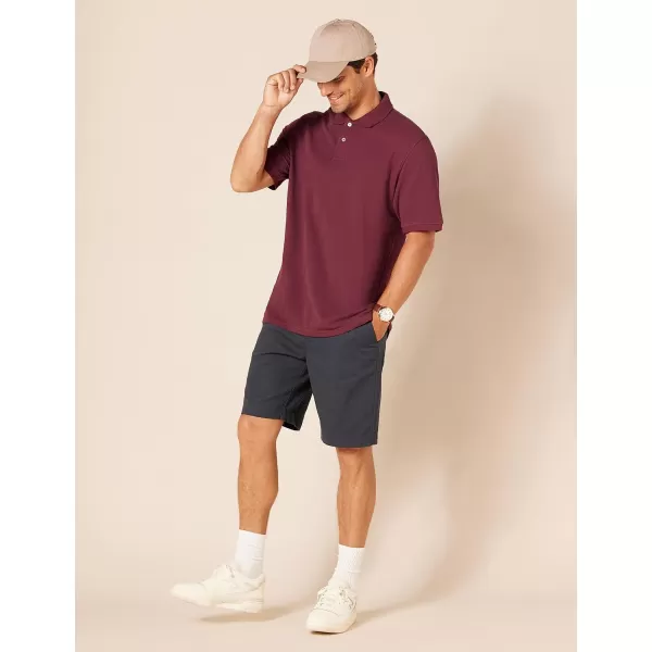 Amazon Essentials Mens RegularFit Cotton Pique Polo Shirt Available in Big amp TallBurgundy