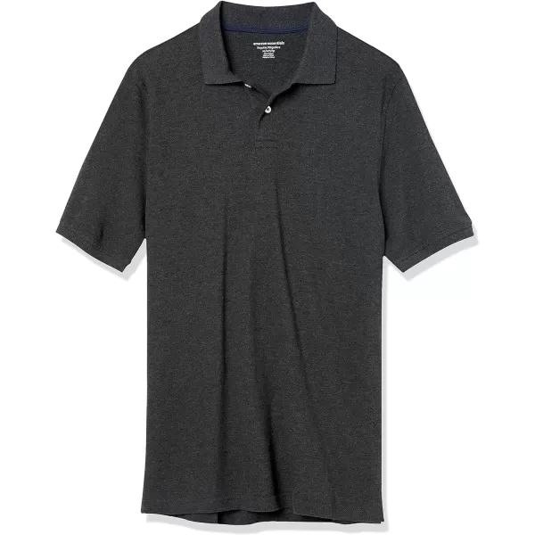 Amazon Essentials Mens RegularFit Cotton Pique Polo Shirt Available in Big amp TallCharcoal Heather