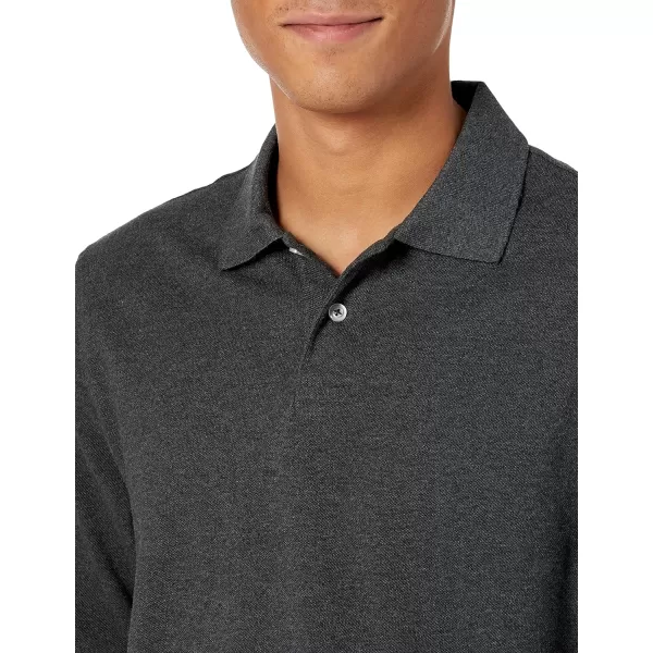 Amazon Essentials Mens RegularFit Cotton Pique Polo Shirt Available in Big amp TallCharcoal Heather