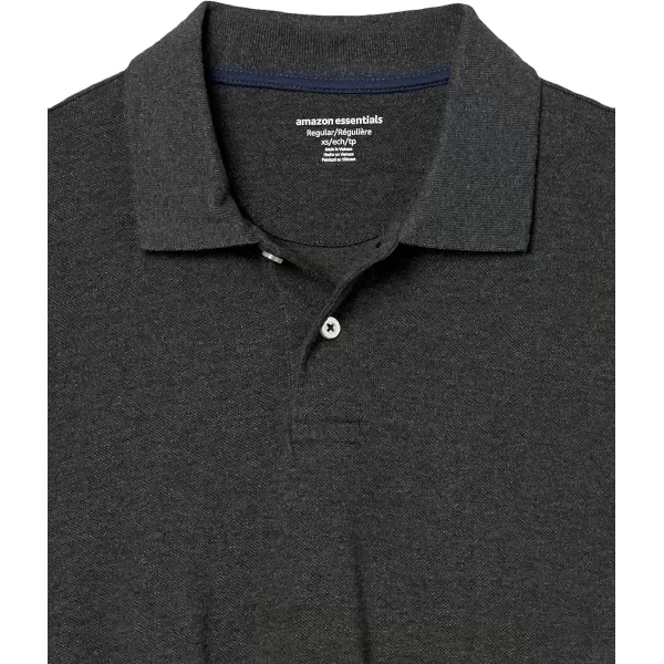 Amazon Essentials Mens RegularFit Cotton Pique Polo Shirt Available in Big amp TallCharcoal Heather