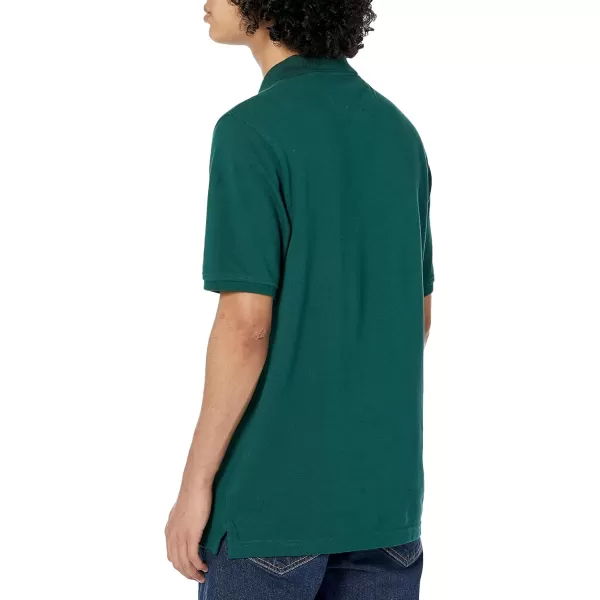 Amazon Essentials Mens RegularFit Cotton Pique Polo Shirt Available in Big amp TallDark Green