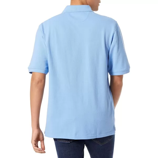 Amazon Essentials Mens RegularFit Cotton Pique Polo Shirt Available in Big amp TallFrench Blue