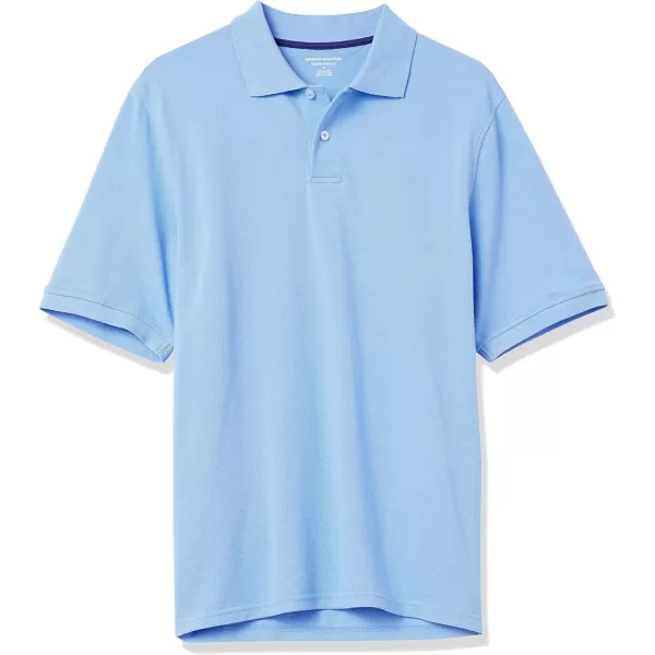 Amazon Essentials Mens RegularFit Cotton Pique Polo Shirt Available in Big amp TallFrench Blue